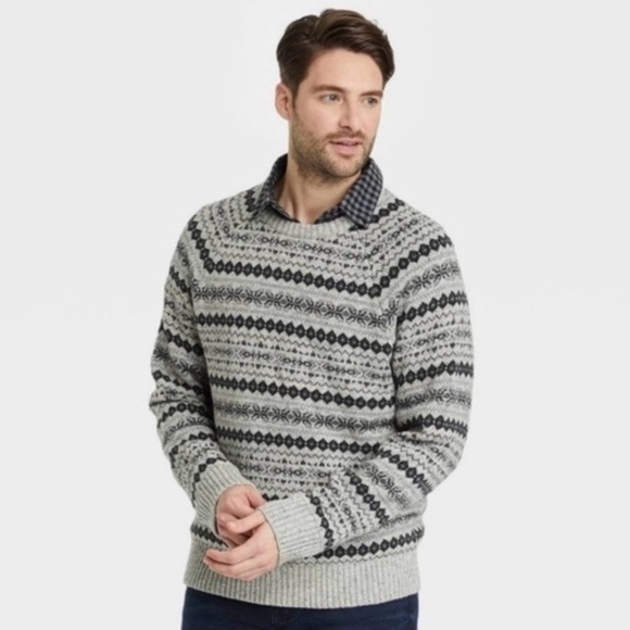 Goodfellow & Co Men’s Cotton Blend Gray Crewneck Pullover Sweater Size L - Picture 1 of 11